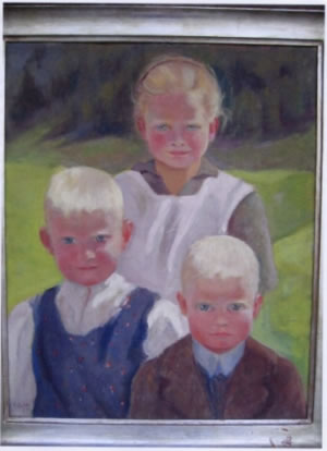 Tre bambini d'Alto Adige (Bambini del Tirolo), ulje na kartonu, 65 x 53 cm, 1937